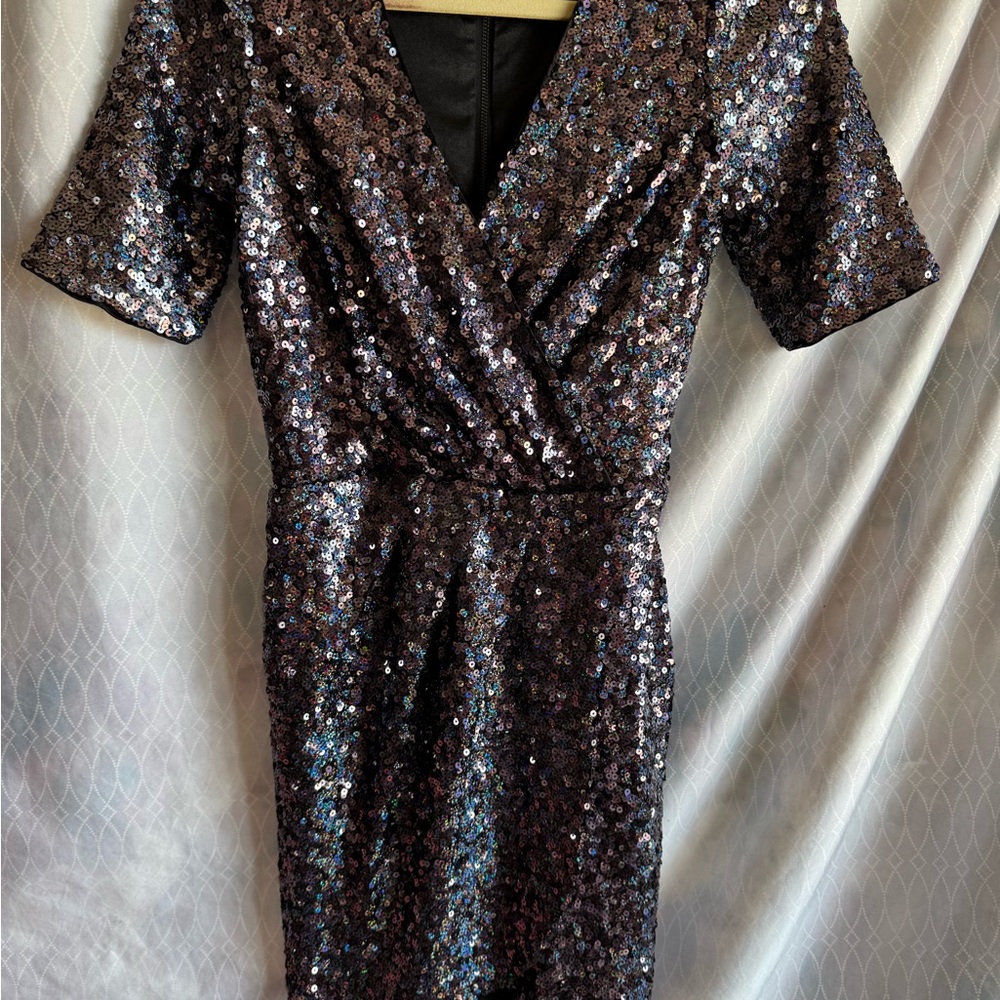 French Connection Blue Sequin Mini Dress so sexy! Watch video